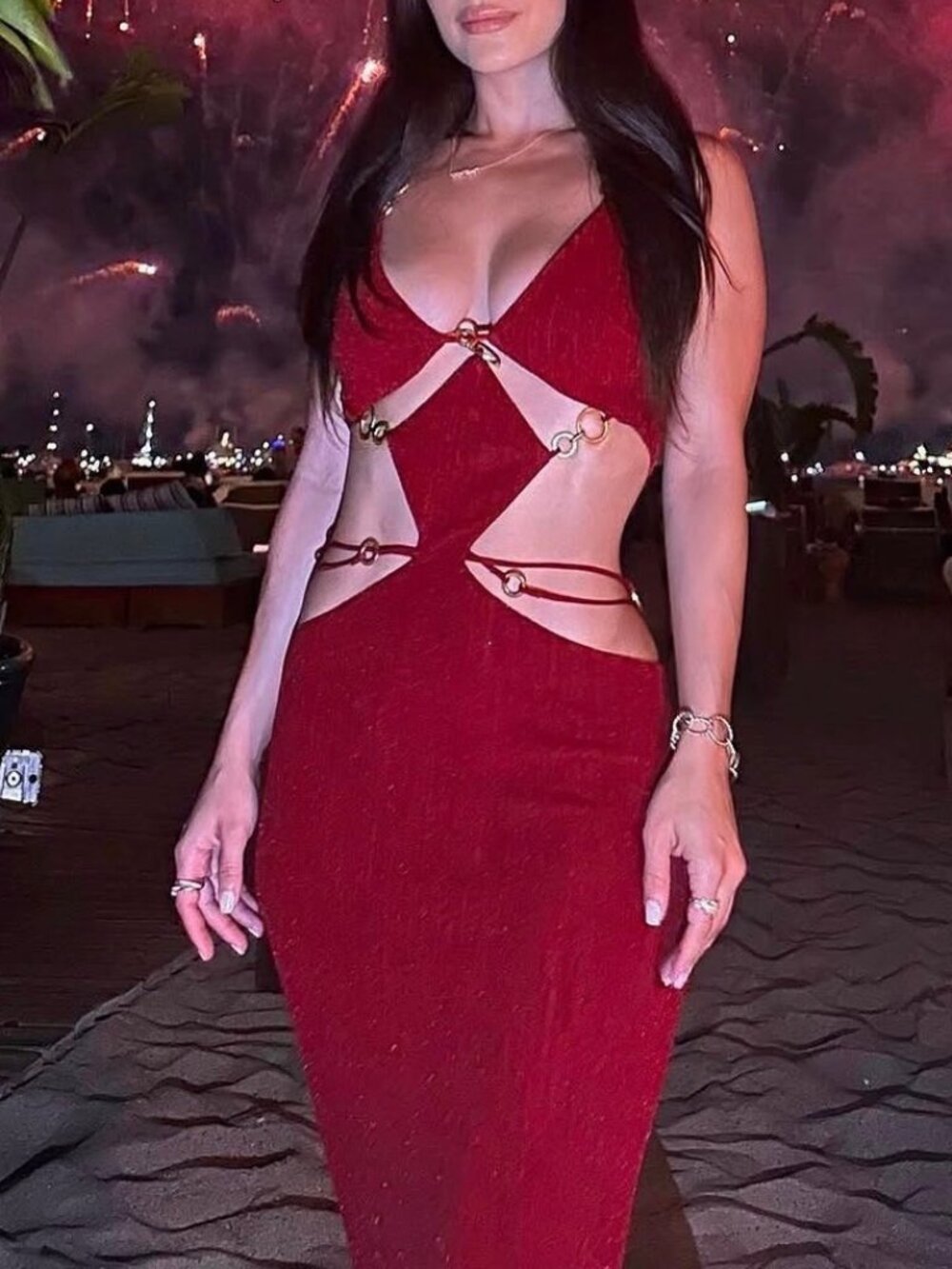 Nana Jacqueline Omaira Maxi Dress in Red, XS *Worn Once Only*